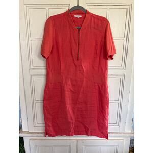 Sandwich size 38 or US medium coral color linen dress with pockets